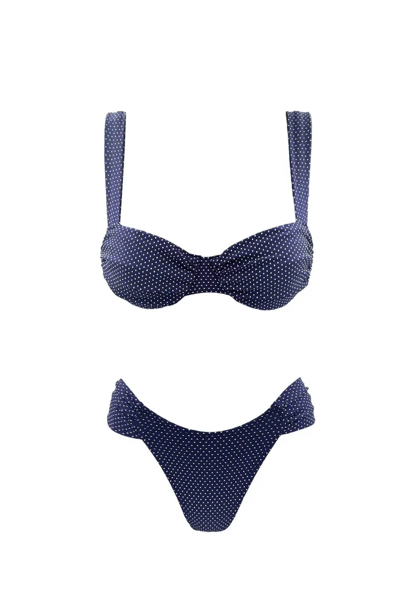 Emma Swimwear σετ γυναικείο μαγιό μπικίνι "Polka Wire" - EMMA 937 Μπλε Σκούρο