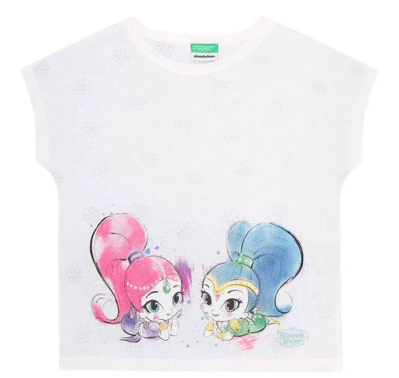 T-SHIRT BENETTON CA NICKELODEON SHIMMER - SHINE ΛΕΥΚΟ (82 CM)-(1-2 ΕΤΩΝ)