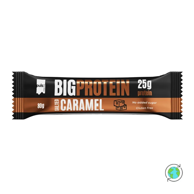 Big Protein Γλύκισμα Πρωτεΐνης με Αλμυρή Καραμέλα - Puls Nutrition - 80gr Φινλανδία High Protein Gluten Free Palm Oil Free