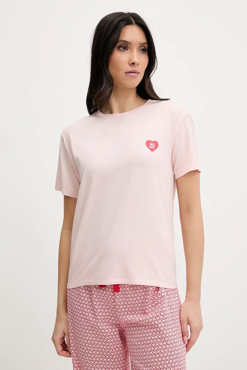 HUGO T-shirt Γυναικεία με μοντάλ CASUAL T-SHIRT