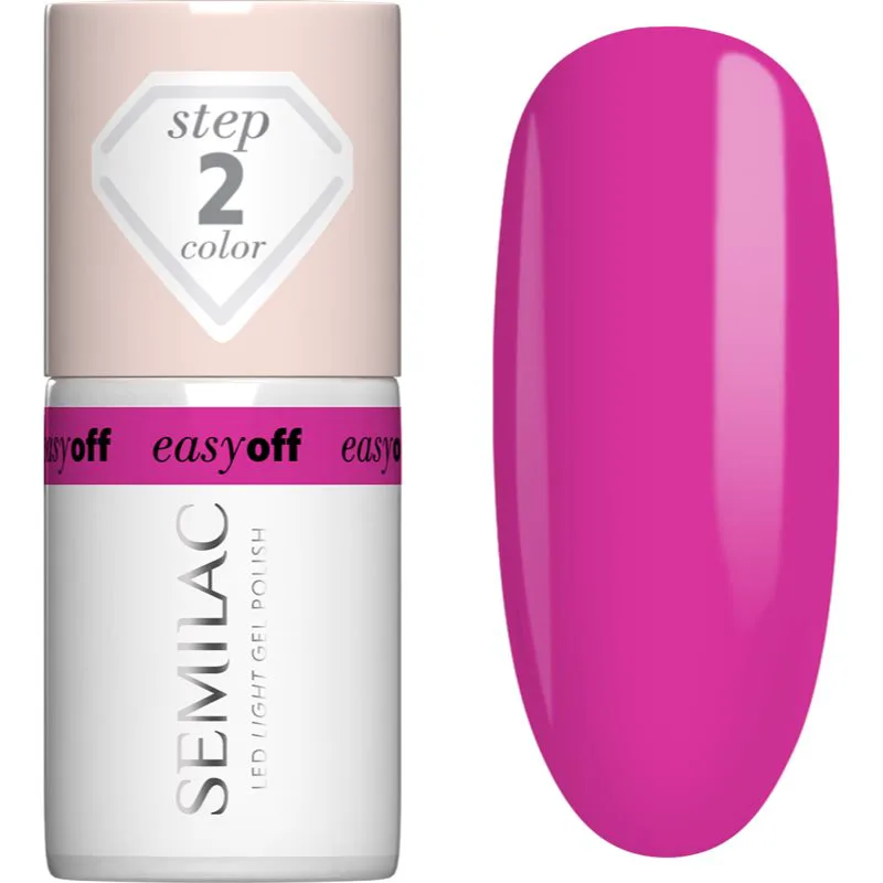 Semilac Easy Off Step 2 τζελ βερνίκι νυχιών με τη χρήση των UV/LED λαμπτήρων απόχρωση Magenta Crush 7 ml