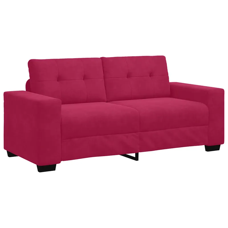 vidaXL Καναπές Διθέσιος Κόκκινος Βελούδος 180 x 77 x 82 εκ.