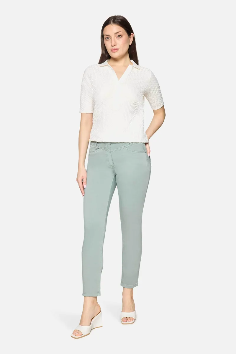 Betty Barclay γυναικείο cropped παντελόνι Slim Fit - 6818/2518 Βεραμάν Ανοιχτό