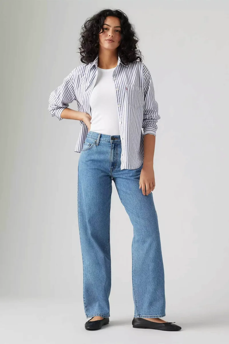 Levi's® γυναικείο τζιν παντελόνι πεντάτσεπο Loose Straight Fit "Baggy Dad" - A34940072 Denim Blue
