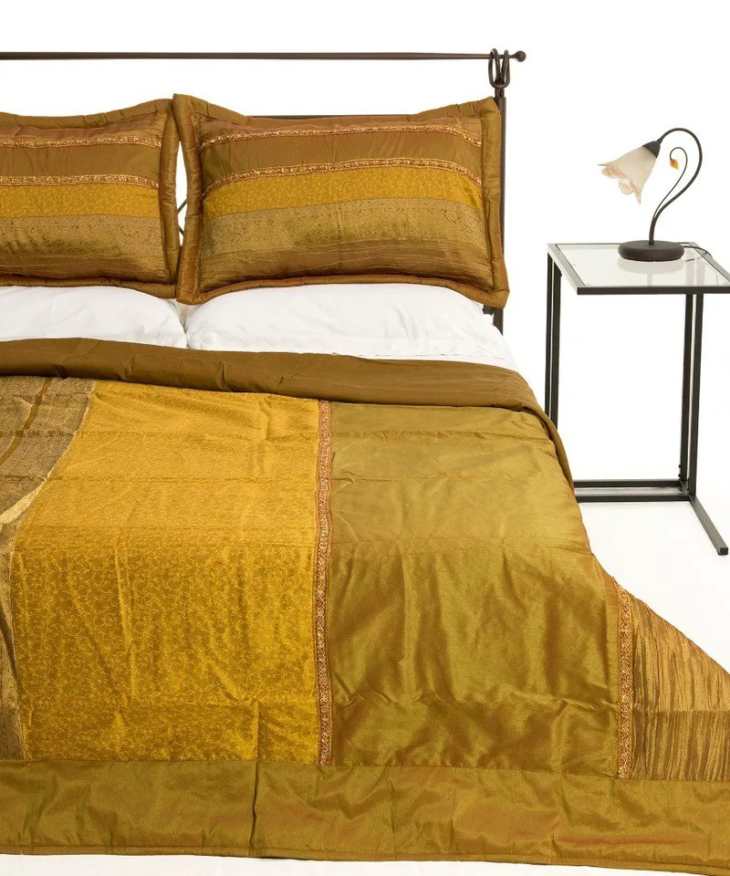 Σετ Κουβερλί Υπέρδιπλο Silk Fashion Taj Mahal Χρυσό 220x240