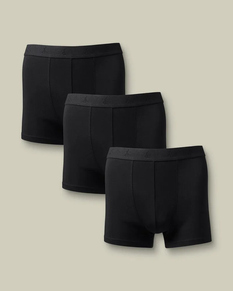 Charles Tyrwhitt Ανδρικά Boxer Trunks Cotton Stretch Jersey με Ελαστική Ζώνη 3Pack