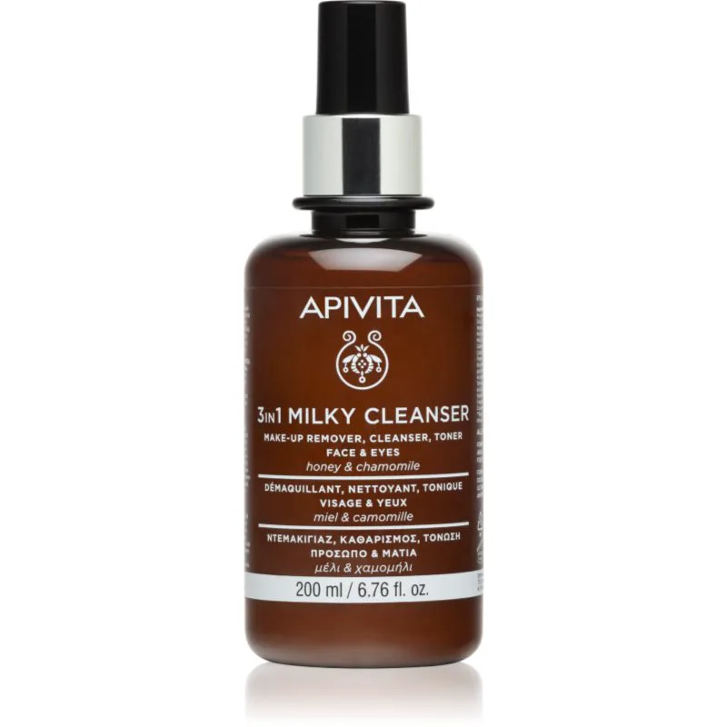 Apivita Cleansing Milk Face & Eyes καθαριστικό γάλακτωμα 3 σε 1 Για πρόσωπο και μάτια 200 ml