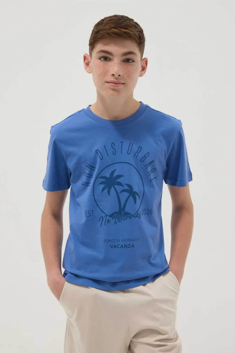 OVS παιδικό T-shirt με print Regular Fit - 002682478 Μπλε