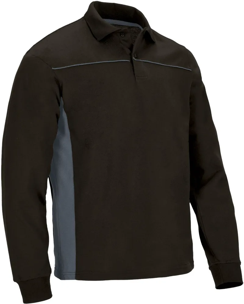 Μακρυμάνικο Polo Shirt THUNDER Valento POVATHLNG Black-Cement Grey