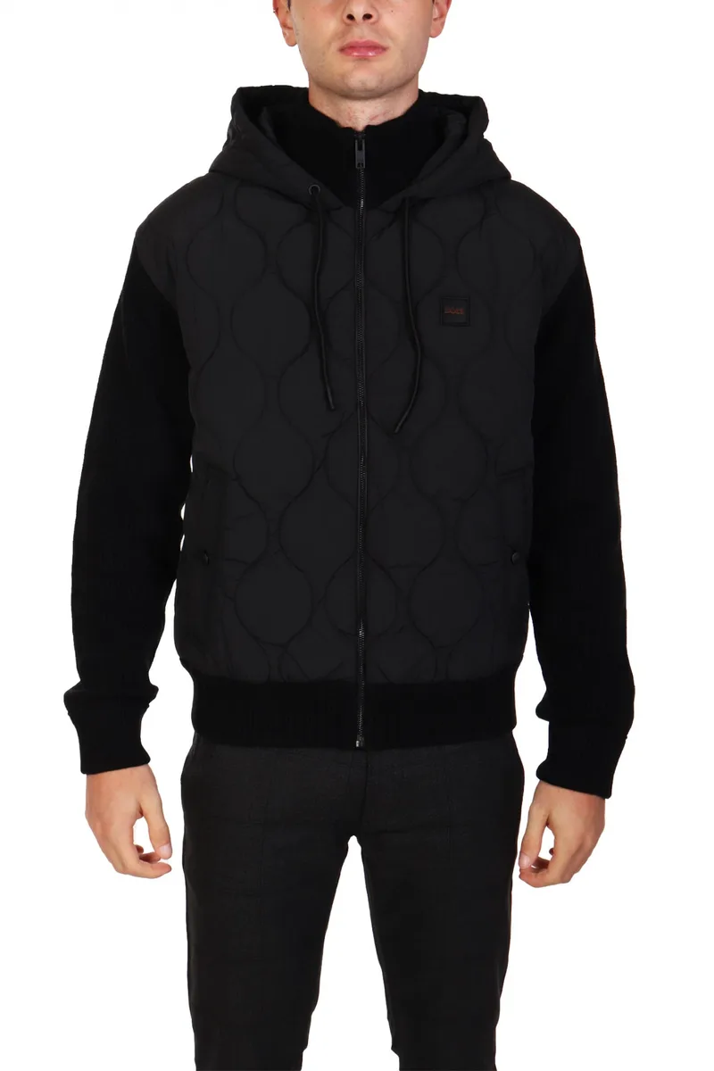 BOSS CASUAL ΜΠΟΥΦΑΝΟΖΑΚΕΤΑ HOODIE KEMINI ΜΑΥΡΟ