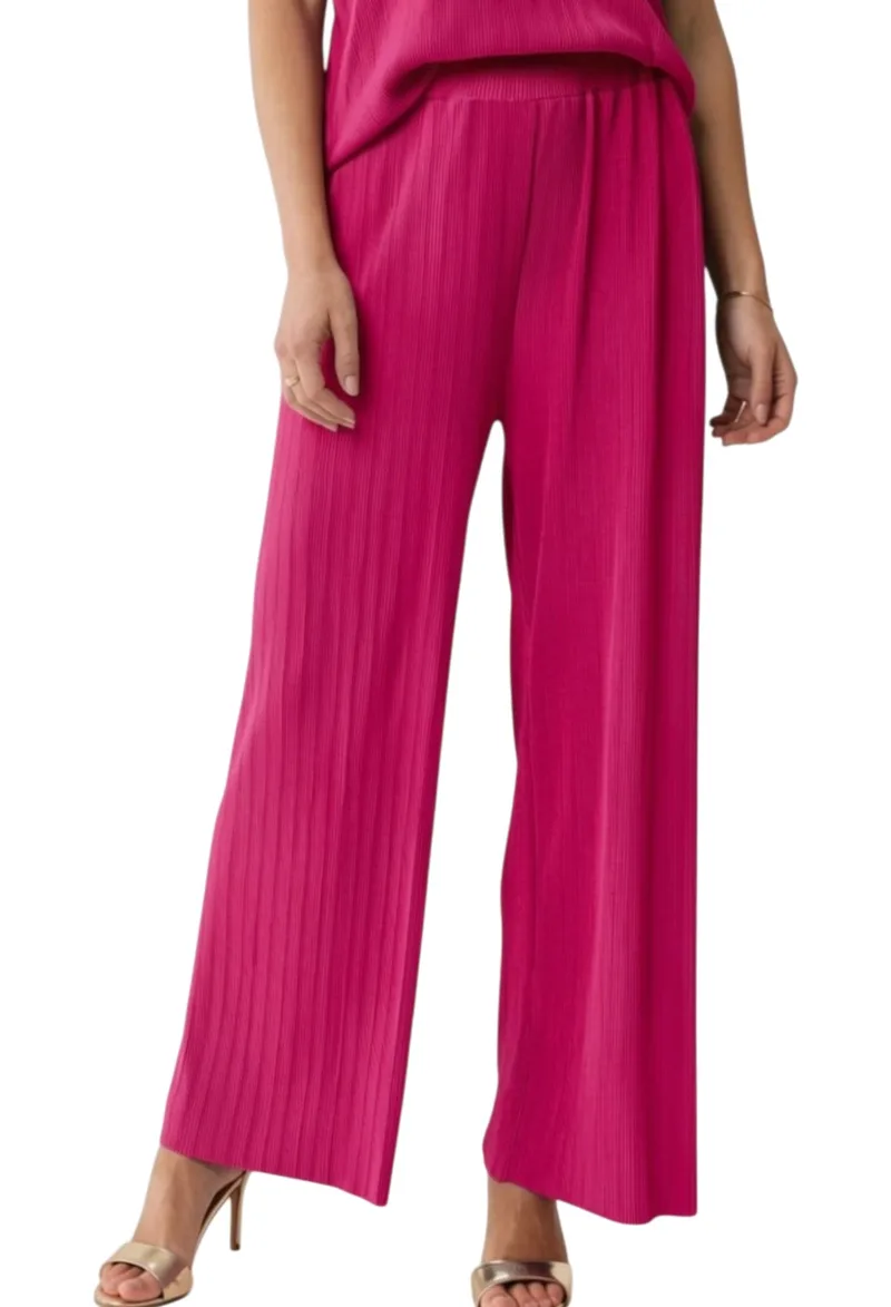 Παντελόνι Υφασμάτινο Mexx Elastic Wide Leg Pants MF007006451W-Deep Ροζ Γυναικείο