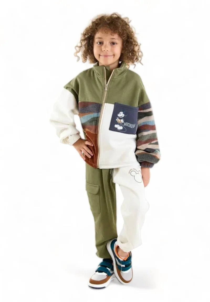 Φόρμα βαμβακερή για αγόρι Cimpa Disney Mickey Mouse Camo MC21177-Χακί