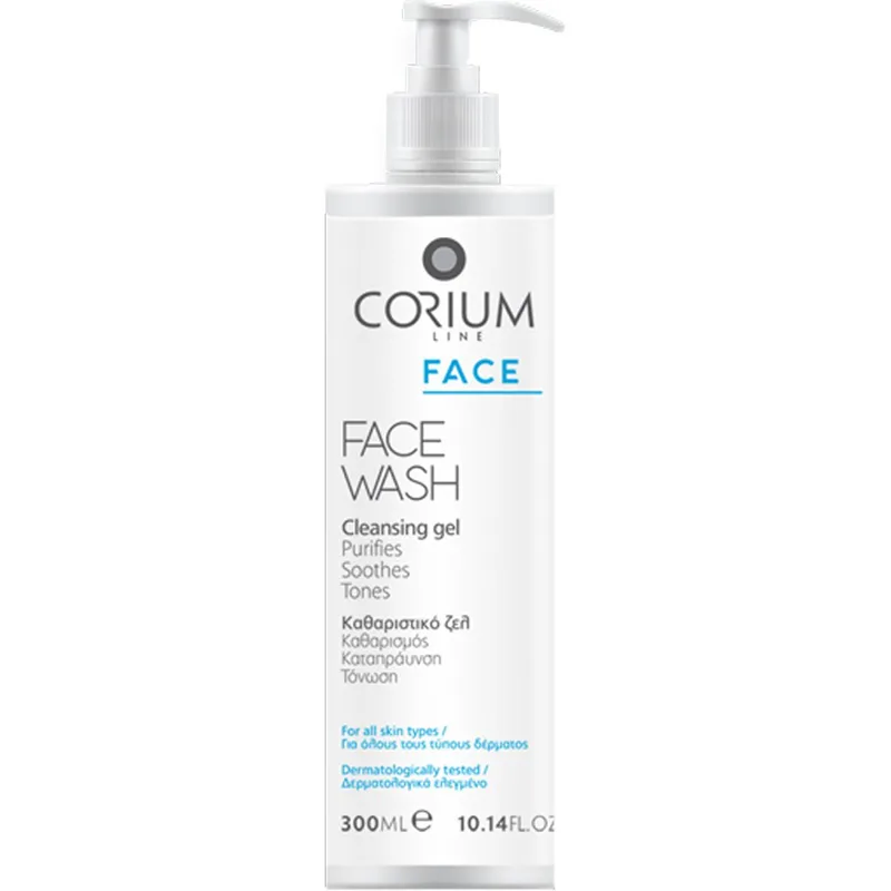 Corium Line Face Wash Cleansing Gel Καταπραϋντικό Καθαριστικό Τζελ Προσώπου 300ml