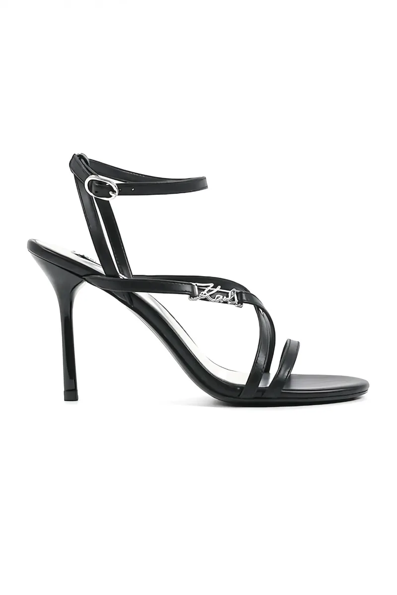 KARL LAGERFELD ΠΑΠΟΥΤΣΙΑ ΠΕΔΙΛΑ SARABANDE TOE METAΛΛΙΚΟ LOGO ΜΑΥΡΟ