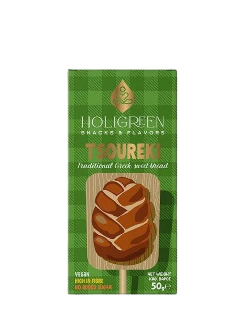 Vegan μπάρα «Τσουρέκι», Θεσσαλονίκης "Holigreen " 50g>
