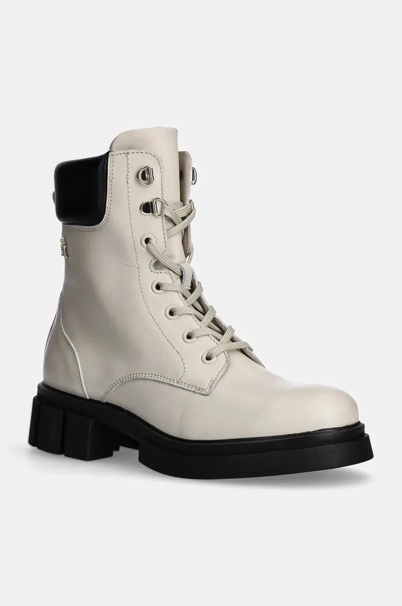 Δερμάτινα workers Tommy Hilfiger LACE-UP BIKER LEATHER