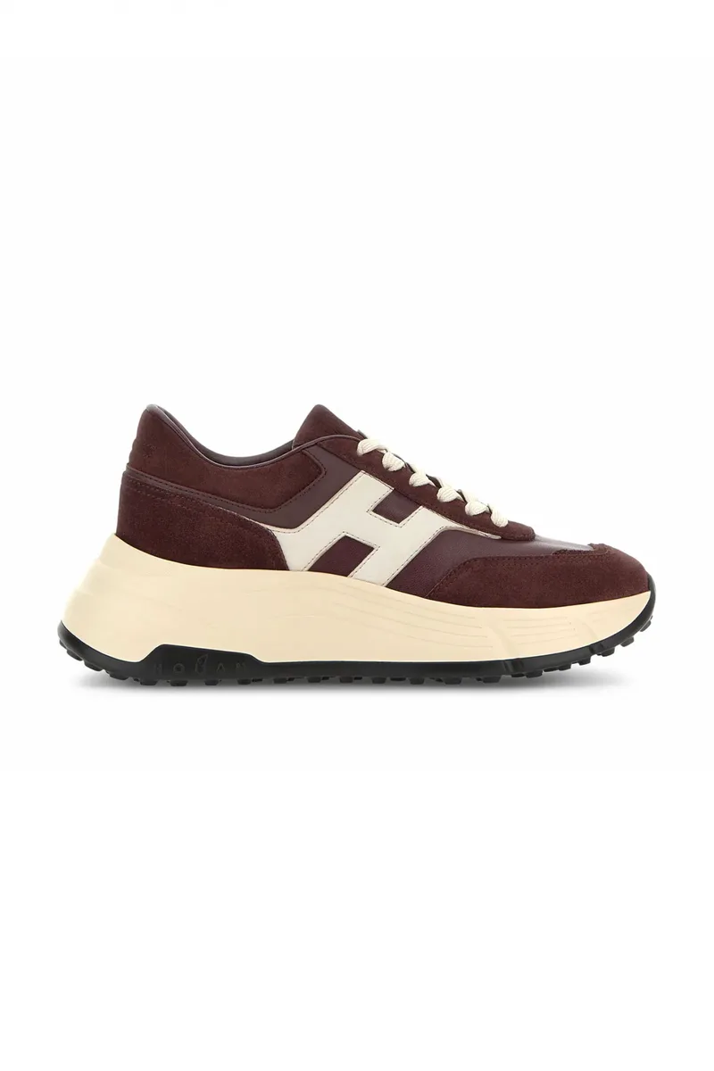 HOGAN ΠΑΠΟΥΤΣΙΑ SNEAKERS H669 ALLACCIATO H ΜΠΟΡΝΤΩ-ΕΚΡΟΥ