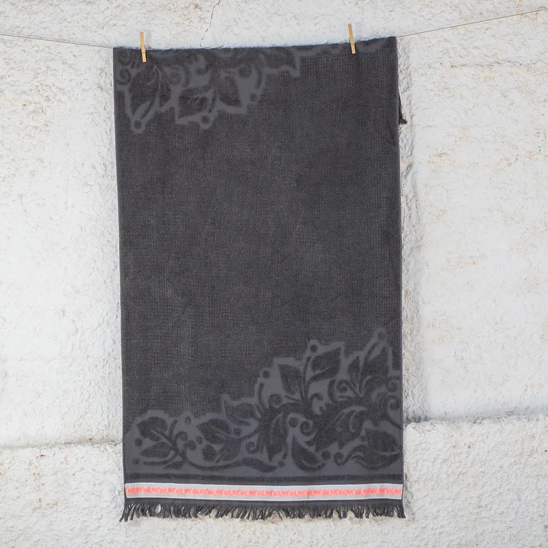 Πετσέτα Θαλάσσης (80x150) White Fabric Seamara Grey