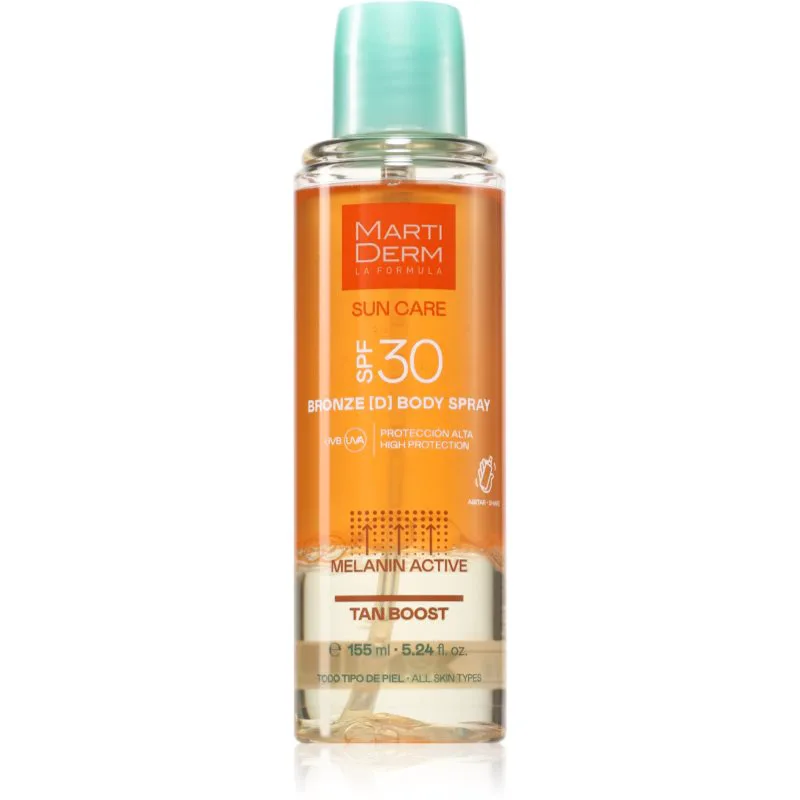 MartiDerm Sun Care Bronze D Body Spray Σπρεϊ σώματος επιτάχυνση μαύρισματος SPF 30 155 ml