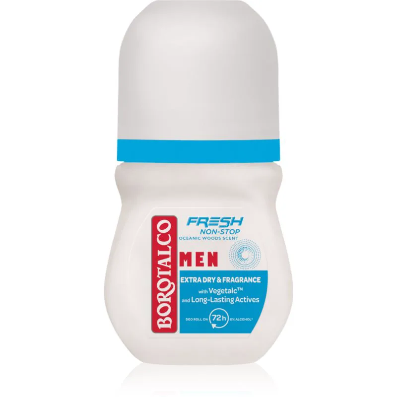Borotalco Non-Stop Fresh MEN Αποσμητικό roll-on για άντρες αρώματα Oceanic Wood 50 ml