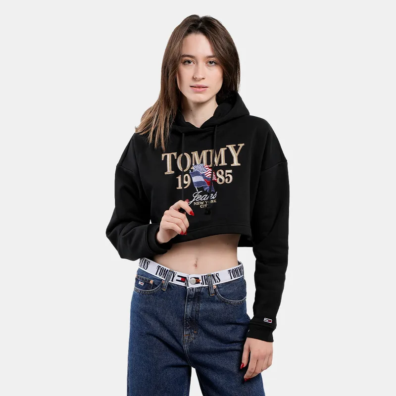 Tommy Jeans Luxe 3 Γυναικεία Cropped Μπλούζα με Κουκούλα (9000138078_1469)