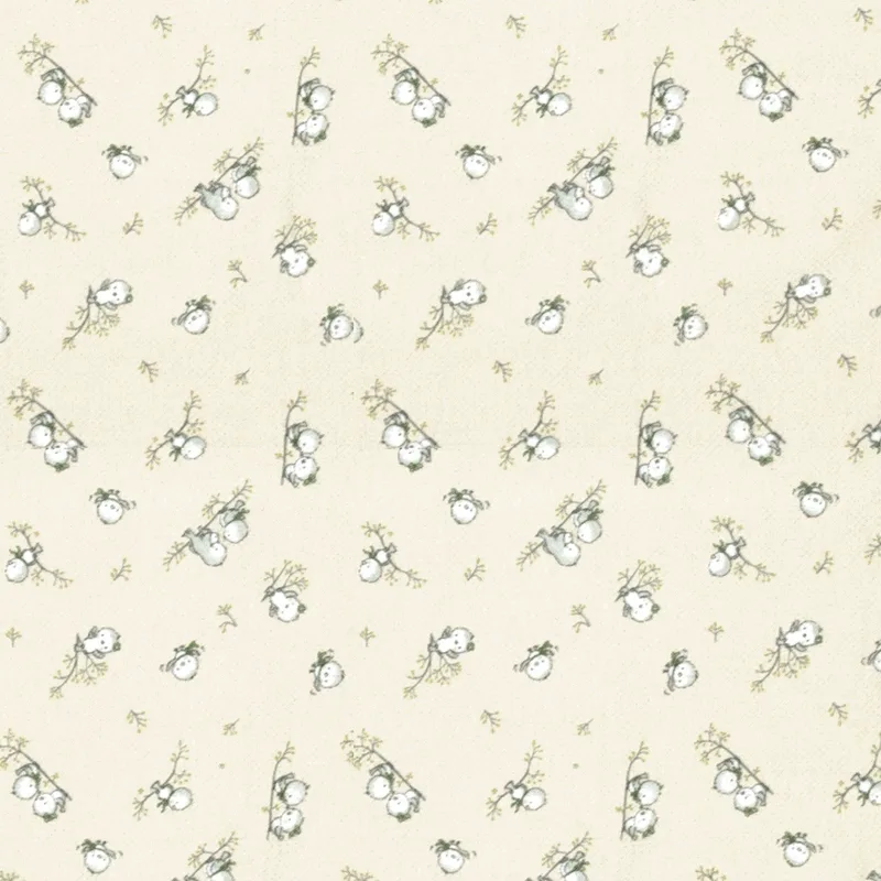 Σεντόνι Λίκνου Φανελένιο Dimcol Birds 16 Ecru 80x110