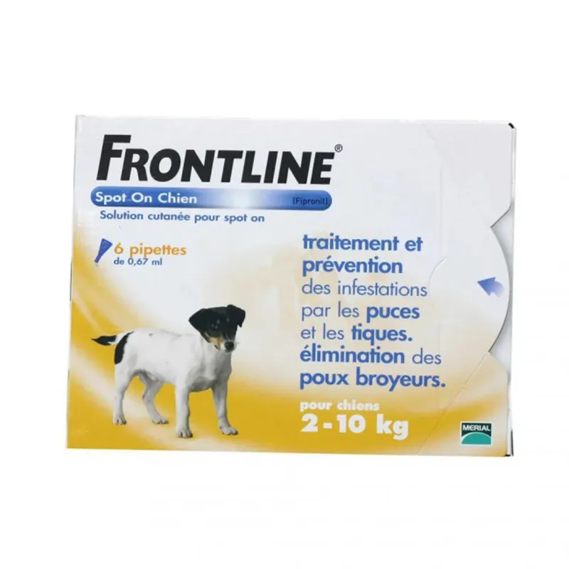 Frontline Spot-on Dog from 2-10kg 6 Pipettes of 0.67ml