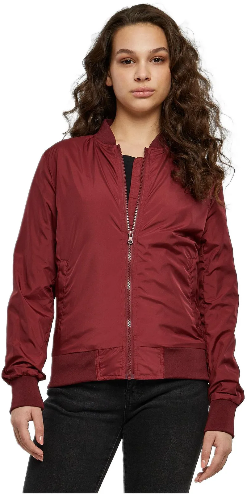Ladies Light Bomber Jacket Urban Classics TB1217-00606 burgundy
