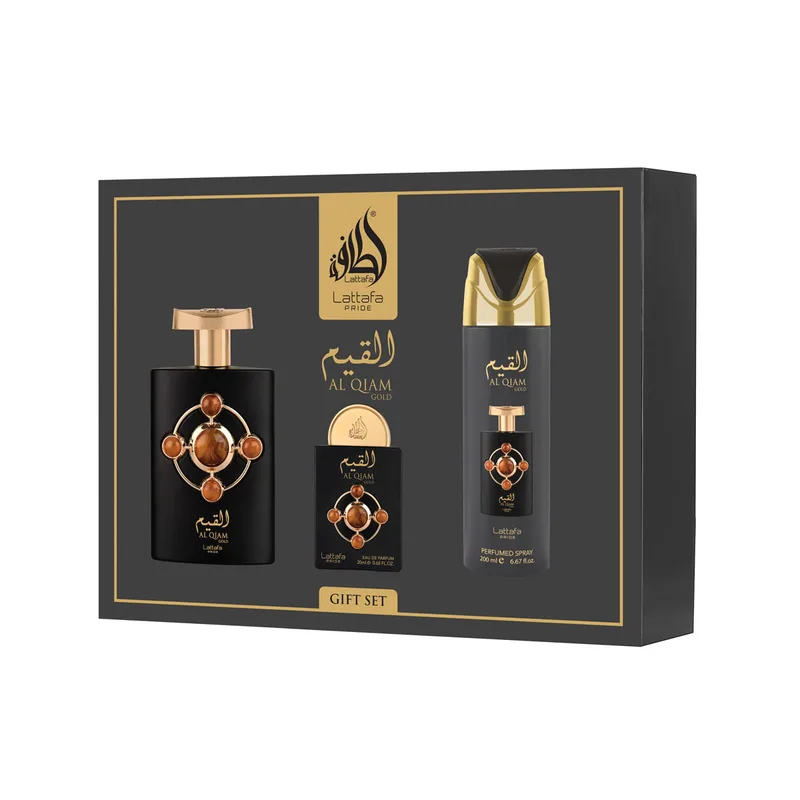 Lattafa Pride Al Qiam Χρυσό EDP 100 ml + EDP 20 ml + DEO VAPO 200 ml (unisex) 1 pcs