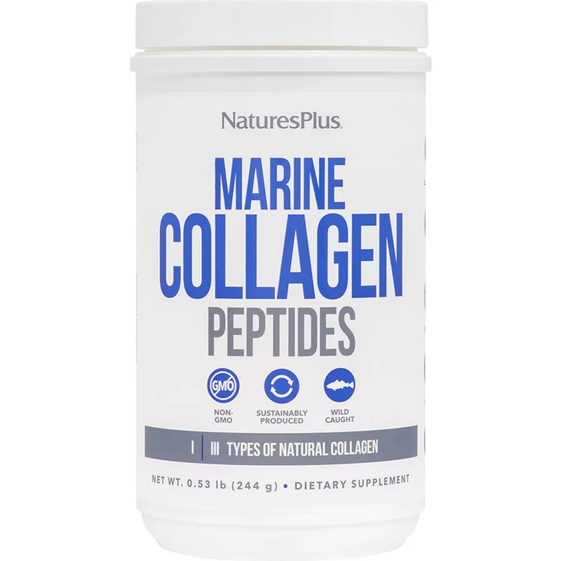 Natures Plus Marine Collagen Peptides Συμπλήρωμα Διατροφής Πεπτιδίων Κολλαγόνου σε Μορφή Σκόνης Θαλάσσιας Προέλευσης για Ενίσχυση της Ελαστικότητας του Δέρματος, Υγιή Μαλλιά & Νύχια 244g