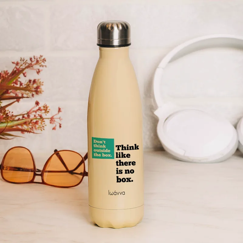 Think There Is No Box - Μπουκάλι Θερμός 500ml - Κίτρινο