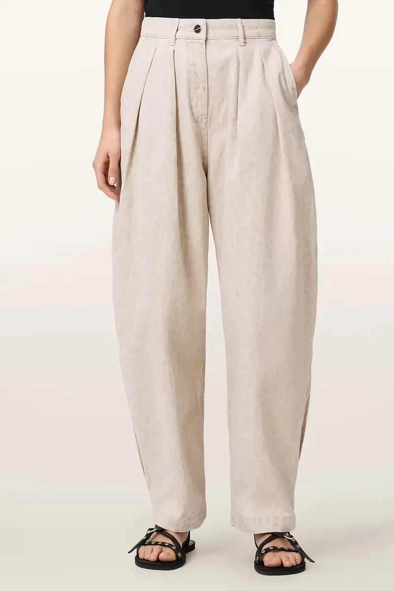AllSaints φαρδύ παντελόνι γυναικείο με βαμβάκι BECCA
