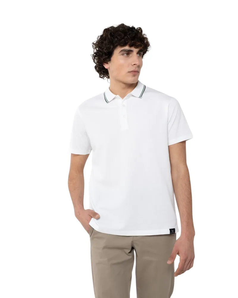 The Bostonians Ανδρική Μπλούζα Polo Pique Waffle 3PS1305|B001WH Λευκό