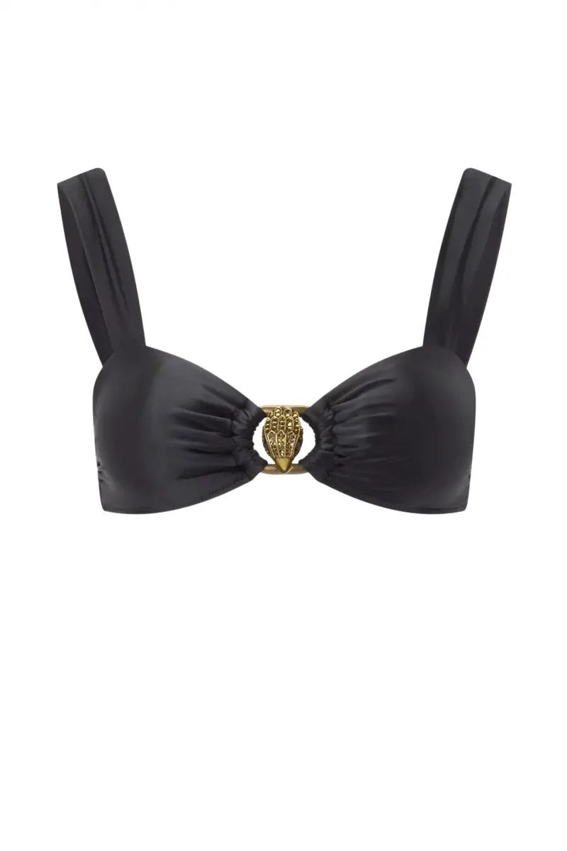KURT GEIGER ΜΑΓΙΩ BIKINI TOP CHELSEA ΜΑΥΡΟ ΜΕ ΧΡΥΣΗ ΑΓΚΡΑΦΑ