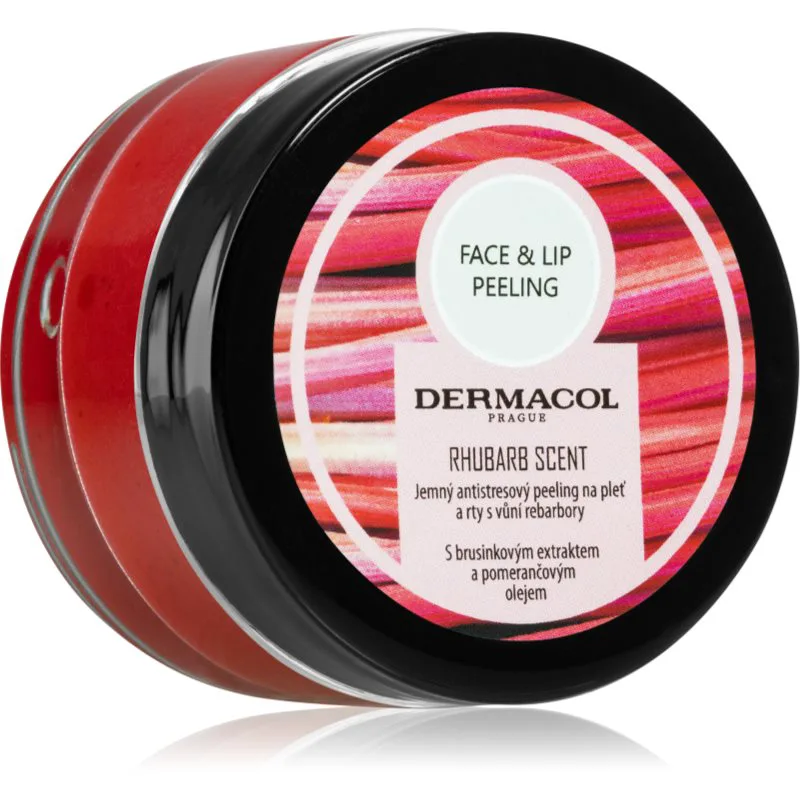 Dermacol Face & Lip Peeling Rhubarb Απολεπιστικό ζάχαρης για χείλη και πρόσωπο 50 ml