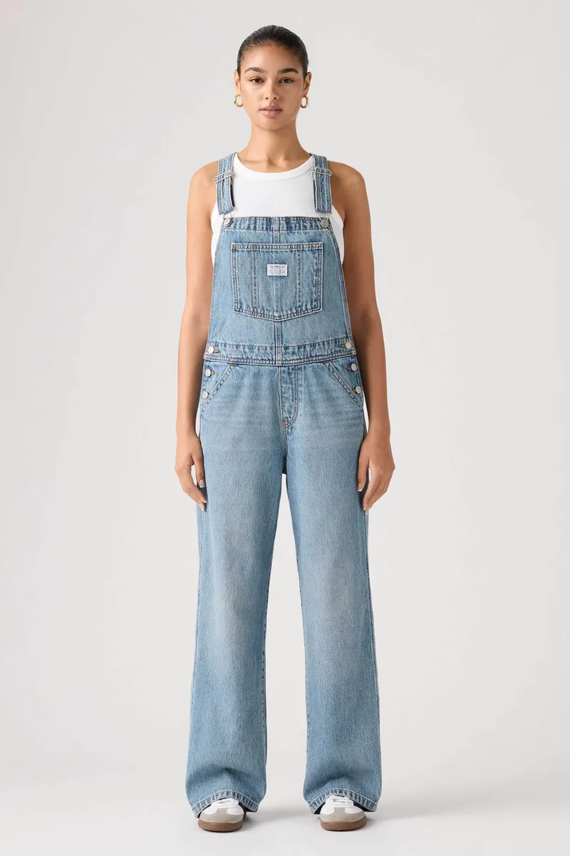 Levi's® γυναικεία denim ολόσωμη φόρμα πεντάτσεπη Baggy Fit "Overall" - 000UG0004 Denim Blue