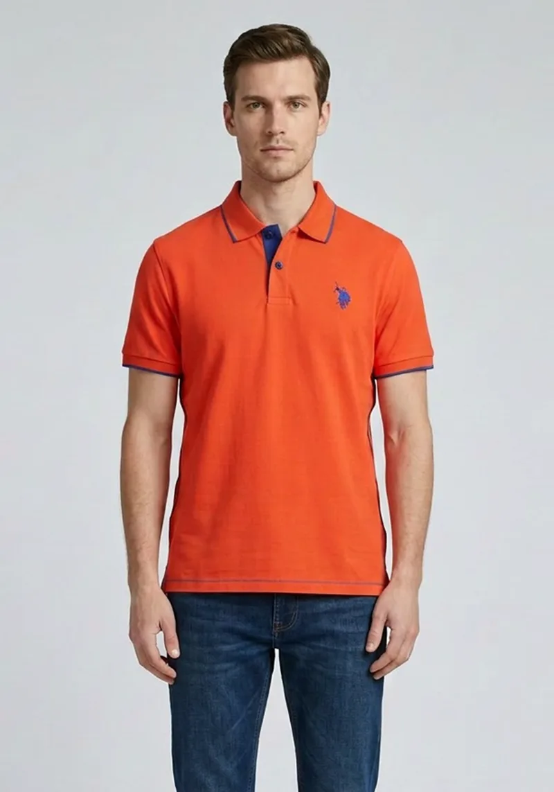 U.S. Polo Assn Μπλούζα Polo - 04758 41029 355 Πορτοκαλί