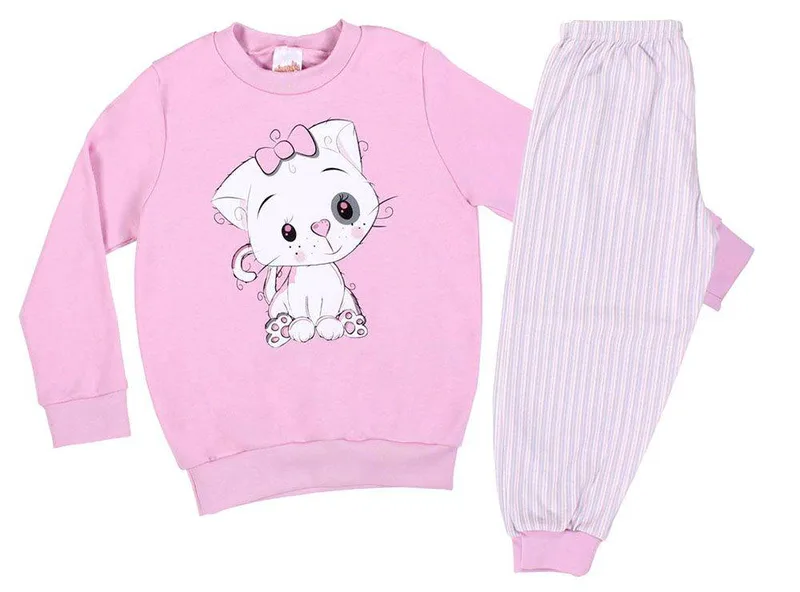 ΠΥΖΑΜΑΚΙΑ MINERVA ΜΑΚΡΥ ΜΑΝΙΚΙ KITTY PINK DREAM ΡΟΖ/ΡΟΖ ΡΙΓΕ (70ΕΚ.)-(6-12 ΜΗΝΩΝ)
