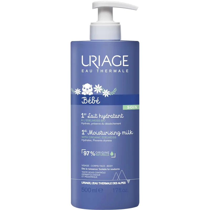 Uriage Bebe Soin 1st Moisturizing Milk Βρεφικό Ενυδατικό Εντατικό Γαλάκτωμα Ιδανικό για το Ευαίσθητο Βρεφικό Δέρμα 500ml