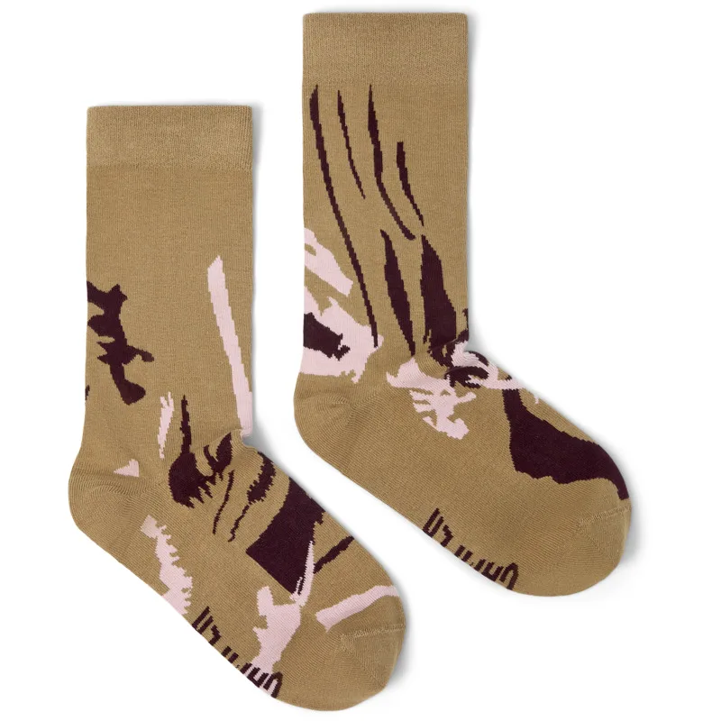 CAMPER Socks - Unisex Κάλτσες - Καφέ,Μπορντό,Ροζ, Μέγεθος L, Cotton fabric