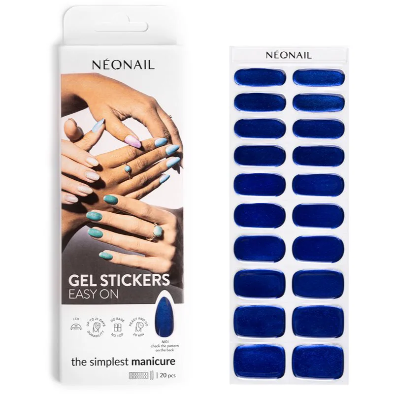 NEONAIL Easy On Gel Stickers Αυτοκόλλητα νυχιών με χρήση λάμπας UV/LED απόχρωση M01 20 τμχ