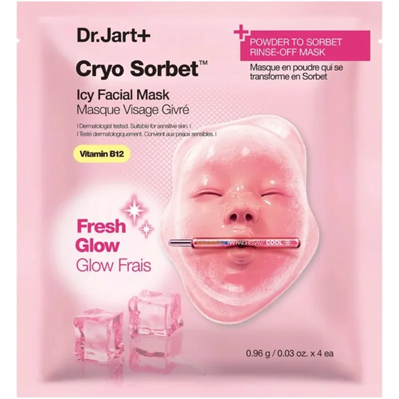 Dr.Jart+ Cryo Sorbet Icy Facial Mask Μάσκα Προσώπου για Αναζωογόνηση & Λάμψη σε Μορφή Τζελ & Υφή Σορμπέ για Μείωση Πρηξιμάτων & Αίσθηση Δροσιάς 3.84g (0.96 x 4)