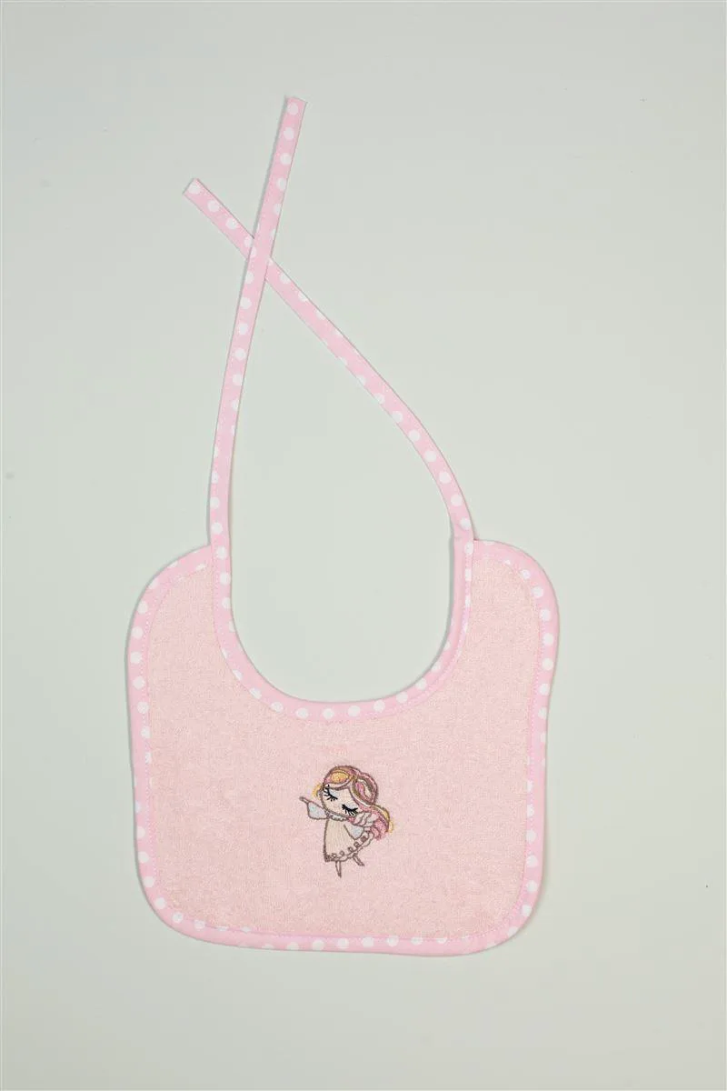 Σαλιάρα Βαμβακερή Με Κέντημα Little Angel 141 25x25εκ. Ροζ DimCol (Σετ 6 Τεμάχια) (Ύφασμα: Βαμβάκι 100%, Χρώμα: Ροζ) - DimCol - 31140718004