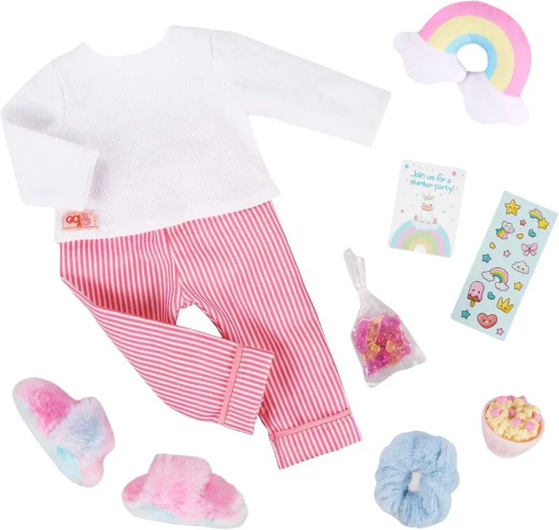 Our Generation Ενδυμασία Deluxe Pijama With Rainbow Pillow (BD30572Z)