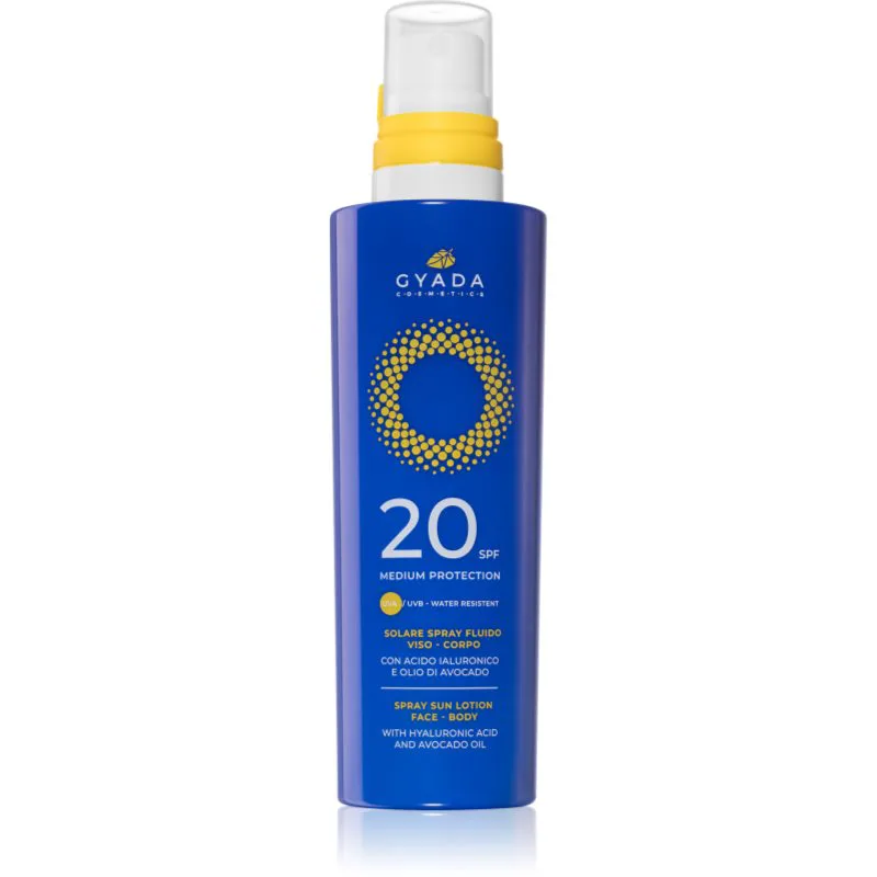 Gyada Cosmetics Solar Medium Protection προστατευτικό σπρέι για πρόσωπο και σώμα SPF 20 200 ml