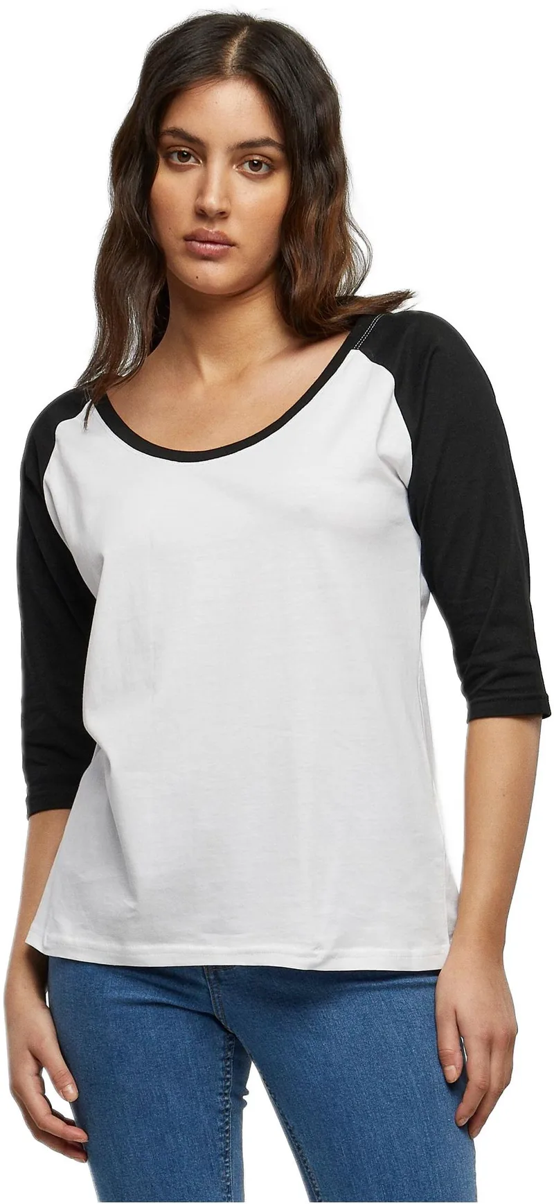 Ladies 3/4 Contrast Raglan Tee Urban Classics TB733-00224 wht/blk