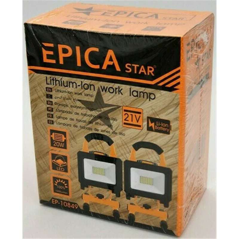 Epica Star Προβολέας Εργασίας Μπαταρίας LED με Φωτεινότητα έως 1800lm Επαναφορτιζόμενος 21V
