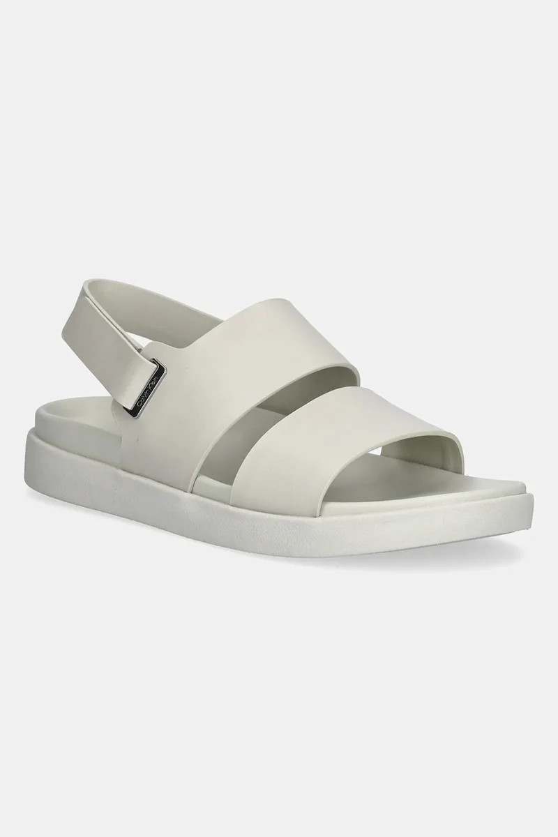 Δερμάτινα σανδάλια Calvin Klein FLAT ADJ SANDAL EYELET