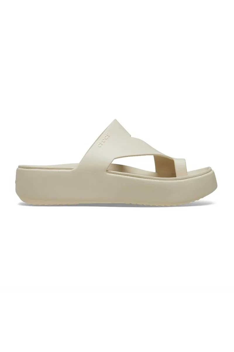 Crocs γυναικεία σανδάλια "Getaway Platform Toe Loop" - E79794 Εκρού