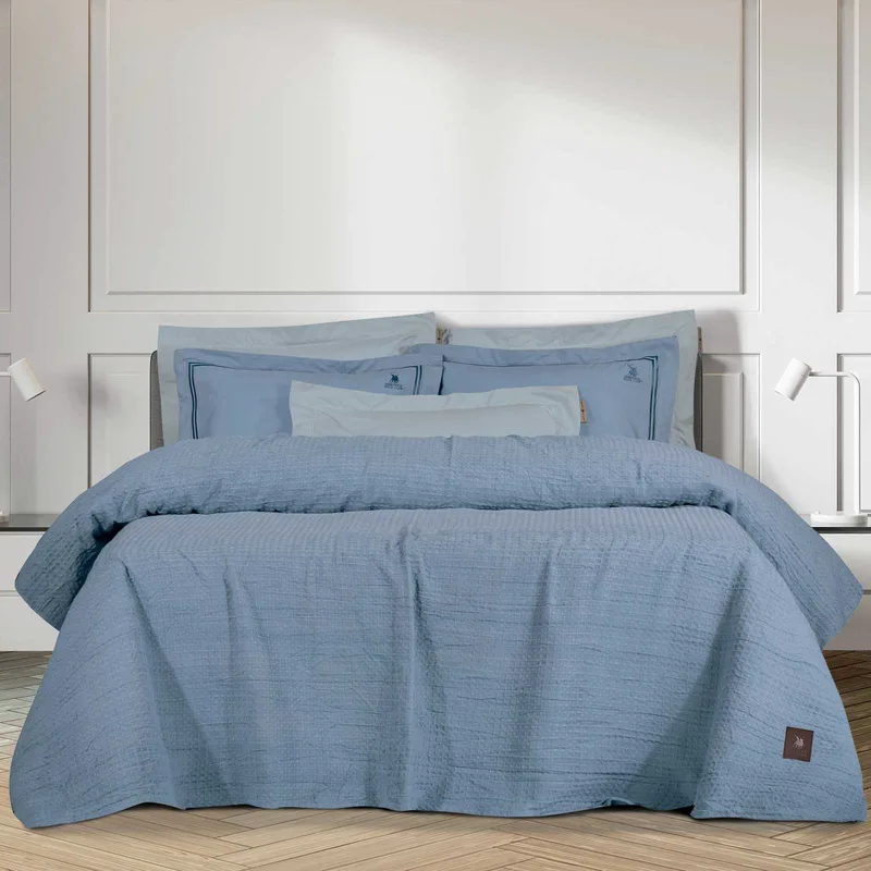 Κουβέρτα Polycotton Πικέ Υπέρδιπλη 230x250εκ. Essential 3400 Γαλάζια Greenwich Polo Club (Ύφασμα: 80% Cotton - 20% Polyester, Χρώμα: Γαλάζιο , Μέγεθος: Υπέρδιπλα) - Greenwich Polo Club - 220577203400